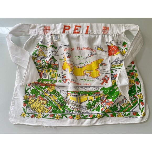 Vintage P.E.I. Kids Apron with Map and Landmarks, Cavendish Prince Edward Island - Picture 1 of 10
